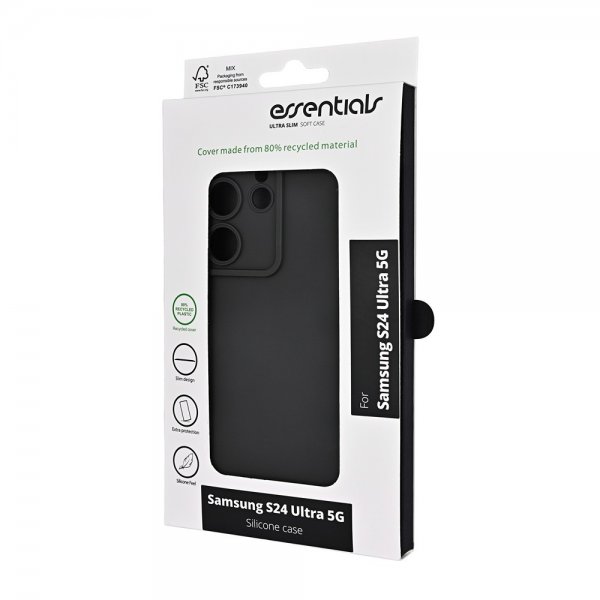Essentials Samsung Galaxy S24 Ultra Skal Silicone Cover Sort