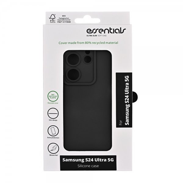 Essentials Samsung Galaxy S24 Ultra Skal Silicone Cover Sort