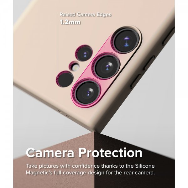 Ringke Samsung Galaxy S24 Ultra Cover Silikone Magnetic Pink Sand