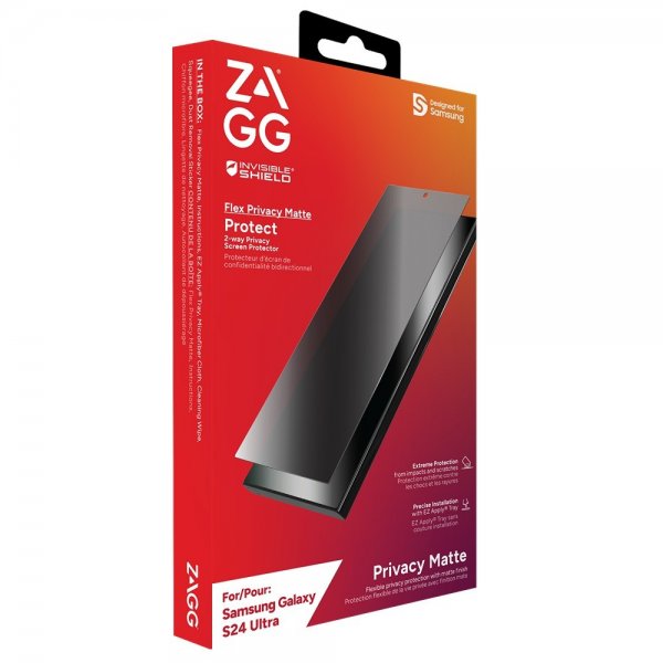 ZAGG InvisibleShield Samsung Galaxy S24 Ultra Skærmbeskyttelse Flex Privacy Matte