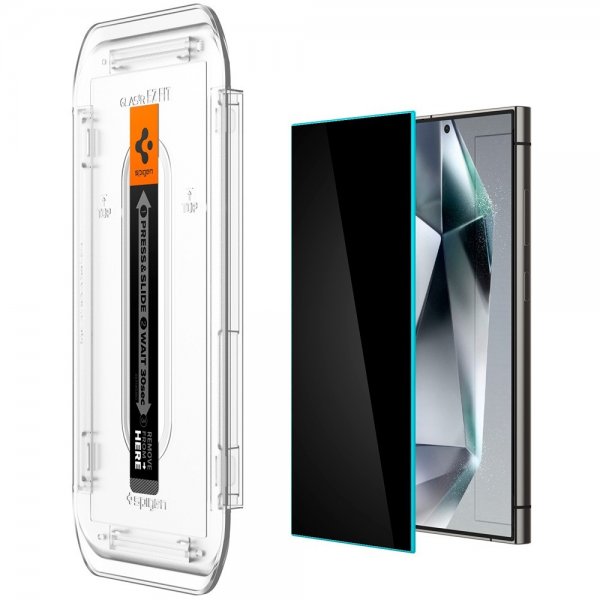 Spigen Samsung Galaxy S24 Ultra Skærmbeskytter GLAS.tR EZ Fit Privacy 2-pak