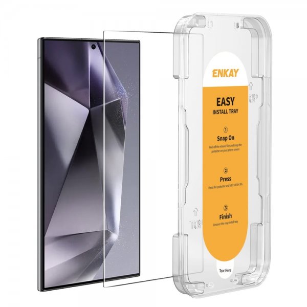 Enkay Samsung Galaxy S24 Ultra Skærmbeskytter med Monteringsramme Easy Install