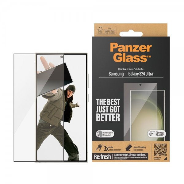PanzerGlass Samsung Galaxy S24 Ultra Skærmbeskytter Ultra-Wide Fit EasyAligner