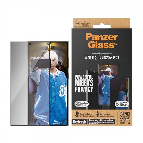 PanzerGlass Samsung Galaxy S24 Ultra Skærmbeskyttelse Ultra-Wide Fit Privacy EasyAligner