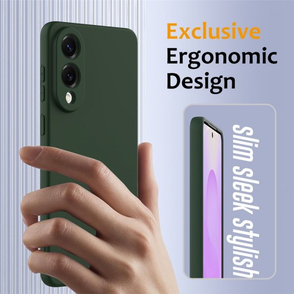 Samsung Galaxy S25 Edge Cover med Strop Silikone MagSafe Mørkegrøn