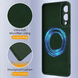 Samsung Galaxy S25 Edge Cover med Strop Silikone MagSafe Mørkegrøn