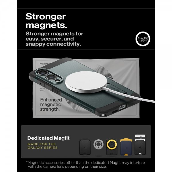 Spigen Samsung Galaxy S25 Edge Cover Tough Armor MagFit Abyss Green