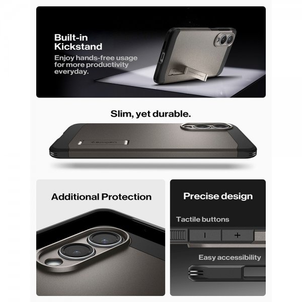 Spigen Samsung Galaxy S25 Edge Cover Tough Armor MagFit Gunmetal