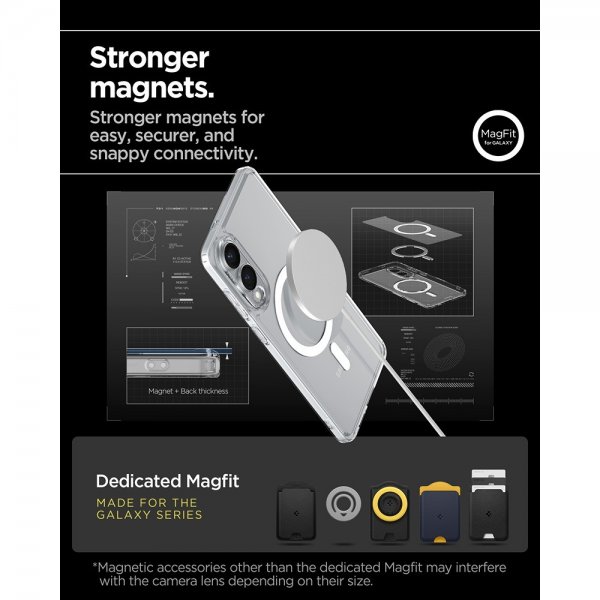 Spigen Samsung Galaxy S25 Edge Cover Ultra Hybrid MagFit Klar Hvid