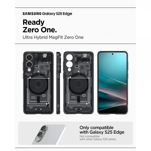 Spigen Samsung Galaxy S25 Edge Cover Ultra Hybrid Zero One MagFit Sort