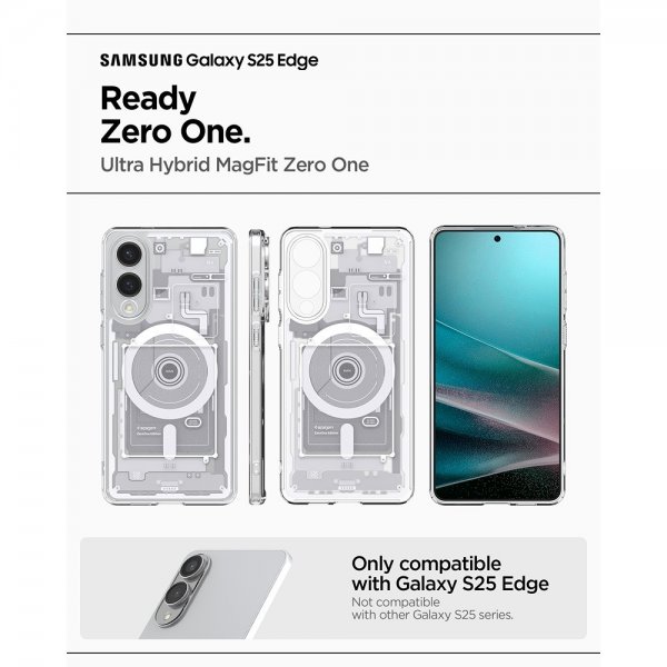 Spigen Samsung Galaxy S25 Edge Cover Ultra Hybrid Zero One MagFit Hvid