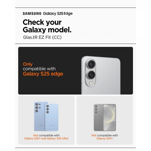 Spigen Samsung Galaxy S25 Edge Skærmbeskytter GLAS.tR EZ Fit Pro