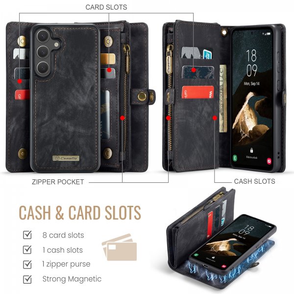 CaseMe Samsung Galaxy S25 FE Cover 008 Series Aftageligt Cover Sort