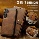 Dg.Ming Samsung Galaxy S25 FE Etui med Aftageligt Cover Brun