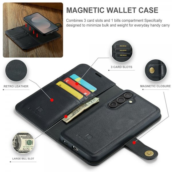 Dg.Ming Samsung Galaxy S25 FE Etui med Aftagelig Skal Sort