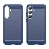 Samsung Galaxy S25 FE Cover Børstet Kulfibertekstur Blå