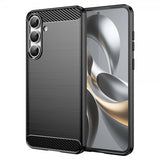 Samsung Galaxy S25 FE Cover Børstet Kulfiber Tekstur Sort