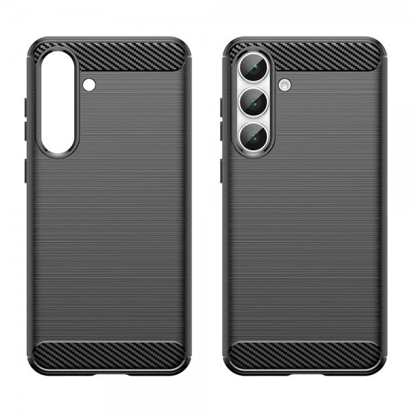 Samsung Galaxy S25 FE Cover Børstet Kulfiber Tekstur Sort