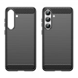 Samsung Galaxy S25 FE Cover Børstet Kulfiber Tekstur Sort