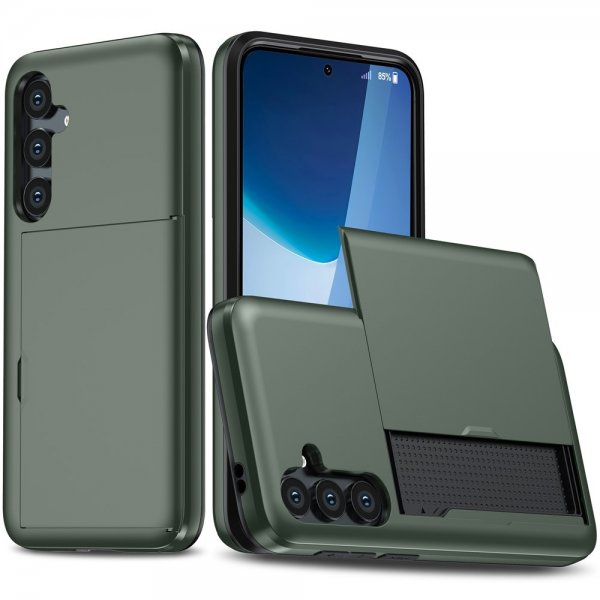 Samsung Galaxy S25 FE Cover Card Slide Mørkegrøn
