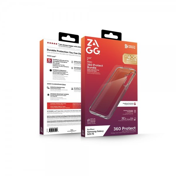 ZAGG Samsung Galaxy S25 FE Cover med Skærmbeskyttelse Luxe & Glass Transparent