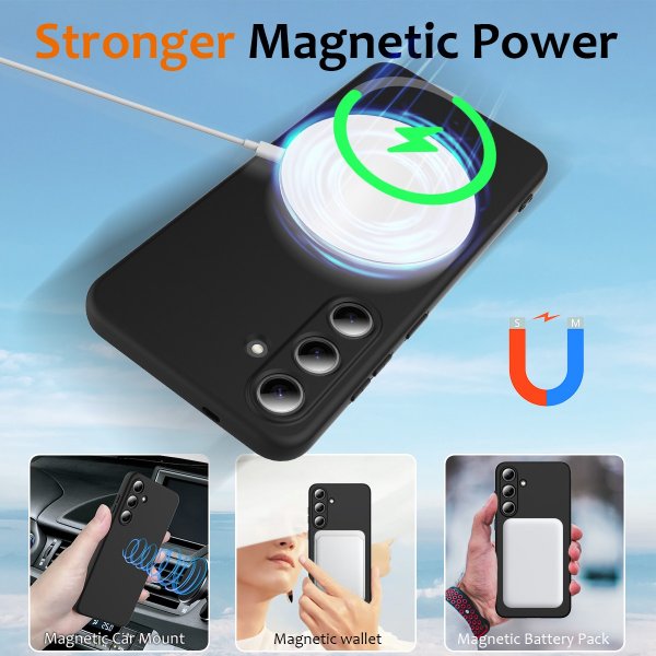 Samsung Galaxy S25 FE Cover med Rem Silikone MagSafe Sort