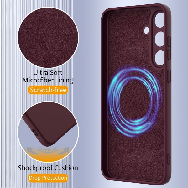 Samsung Galaxy S25 FE Cover med strop Silikone MagSafe Vinrød