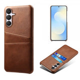 Samsung Galaxy S25 FE Cover med to Kortlommer Mørkebrun