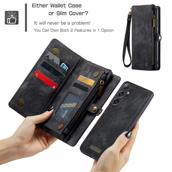 CaseMe Samsung Galaxy S25 Etui 008 Series Aftageligt Cover Sort