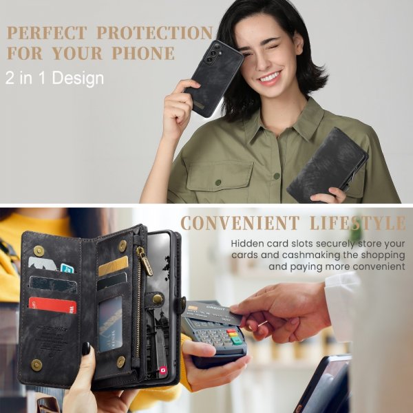 CaseMe Samsung Galaxy S25 Etui 008 Series Aftageligt Cover Sort