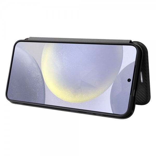 Samsung Galaxy S25 Cover Kulfibertekstur Sort