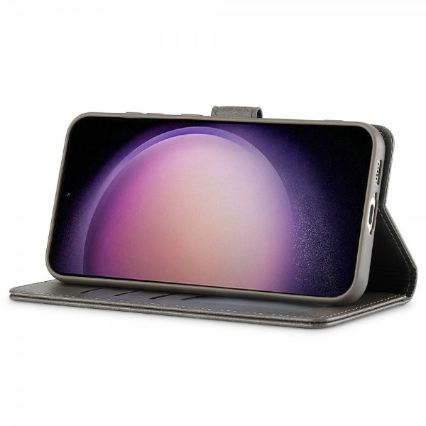 Lc.Imeeke Samsung Galaxy S25 Cover med Kortrum Stativfunktion Grå