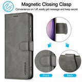 Lc.Imeeke Samsung Galaxy S25 Cover med Kortrum Stativfunktion Grå