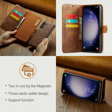 Dg.Ming Samsung Galaxy S25 Etui med Aftageligt Cover Brun