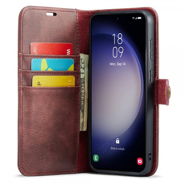 Dg.Ming Samsung Galaxy S25 Etui med Aftageligt Cover Rød