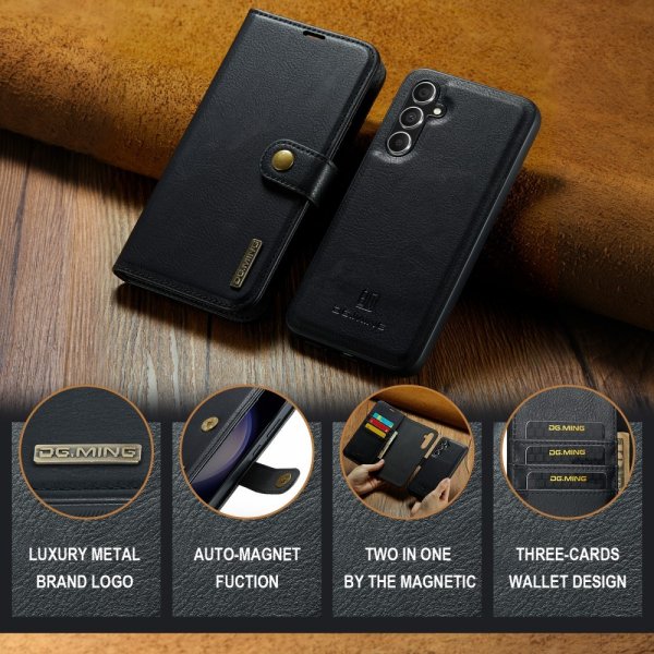 Dg.Ming Samsung Galaxy S25 Etui med Aftagelig Skal Sort