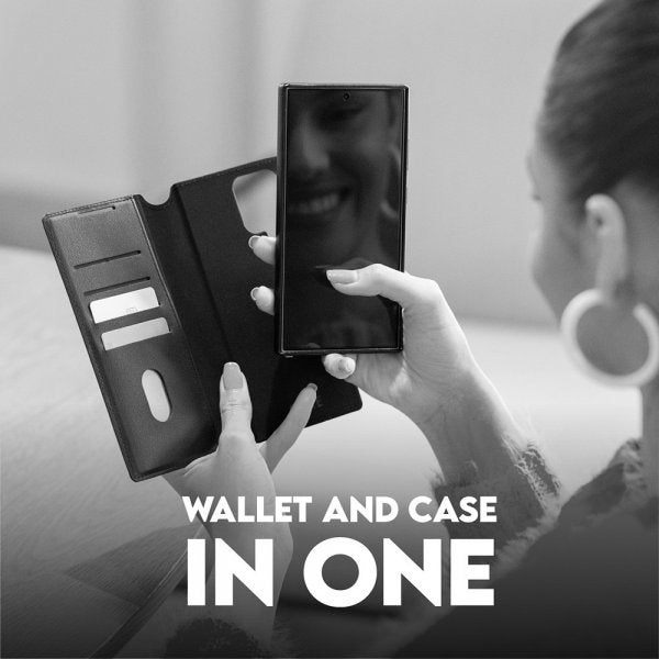 CARE by PanzerGlass Samsung Galaxy S25 Cover Tango Two-in-One Wallet MagSafe Sort