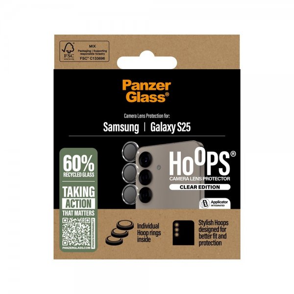 PanzerGlass Samsung Galaxy S25 Kamerabeskyttelse Hoops Transparent