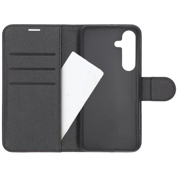 Samsung Galaxy S25 Cover med Kortrum Stativfunktion Sort