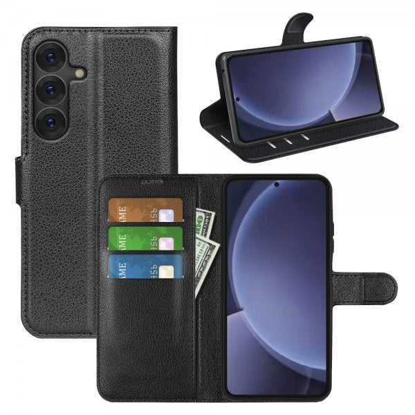 Samsung Galaxy S25 Plus Etui Litchi Sort