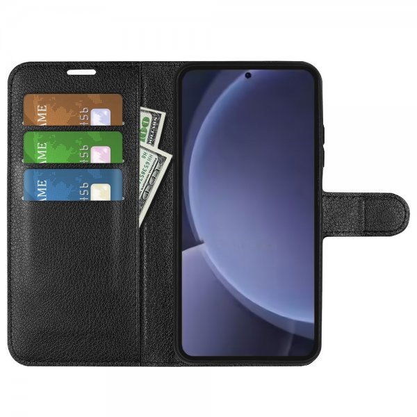 Samsung Galaxy S25 Plus Etui Litchi Sort