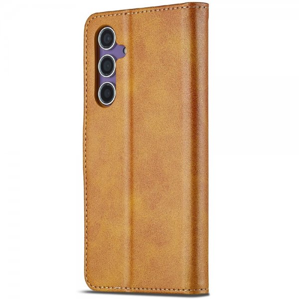 Lc.Imeeke Samsung Galaxy S25 Plus Etui med Kortlomme Stativfunktion Lysebrun