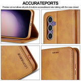 Lc.Imeeke Samsung Galaxy S25 Plus Etui med Kortlomme Stativfunktion Lysebrun