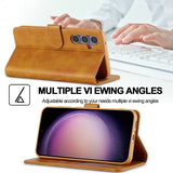 Lc.Imeeke Samsung Galaxy S25 Plus Etui med Kortlomme Stativfunktion Lysebrun