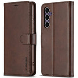 Lc.Imeeke Samsung Galaxy S25 Plus Etui med Kortlomme og Stativfunktion Mørkebrun