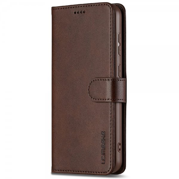 Lc.Imeeke Samsung Galaxy S25 Plus Etui med Kortlomme og Stativfunktion Mørkebrun