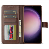 Lc.Imeeke Samsung Galaxy S25 Plus Etui med Kortlomme og Stativfunktion Mørkebrun