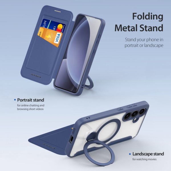 Dux Ducis Samsung Galaxy S25 Plus Cover Skin X Pro Series Kickstand MagSafe Blå