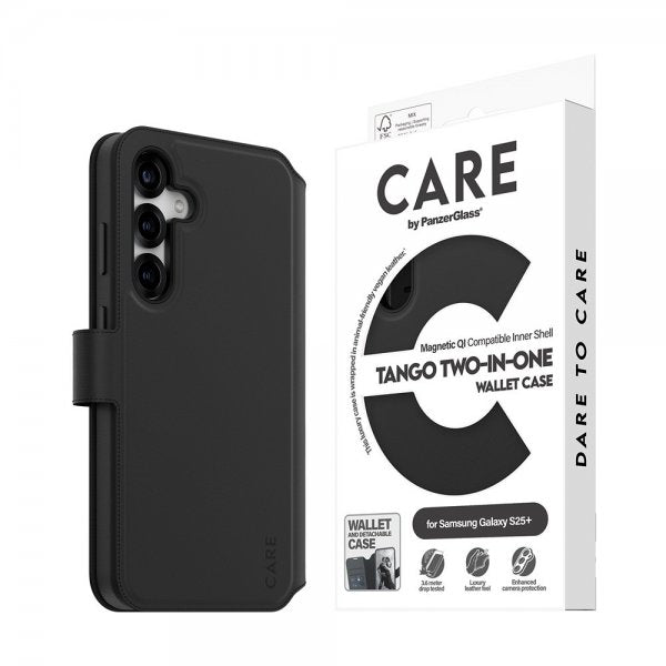 CARE by PanzerGlass Samsung Galaxy S25 Plus Etui Tango Two-in-One Wallet MagSafe Sort