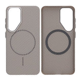 Samsung Galaxy S25 Plus Cover Kulfibermønster MagSafe Grå